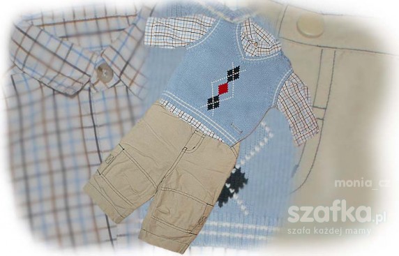 MARKOWY ELEGANCKI ZESTAW koszula spodenki kamizelk