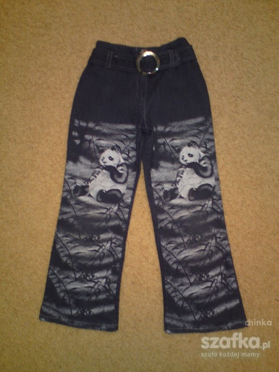 jeansy z pandą 122cm