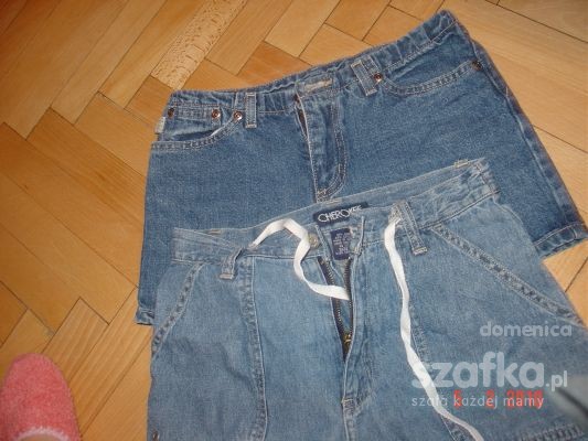 dwie pary jeansowych spodenek rozmiar 158 do 164