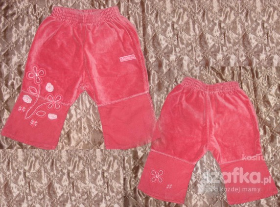 rózowe welurowe spodnie