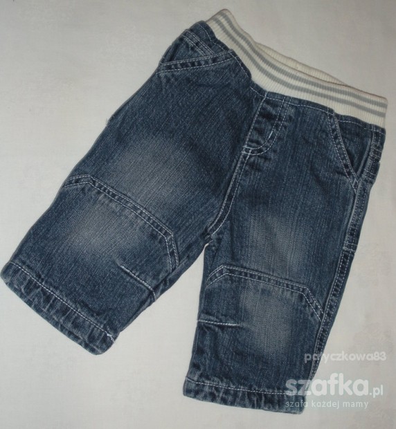 NEXT spodnie jeans ocieplane podszewka roz 68 cm