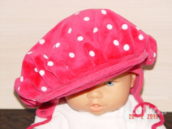 welurowy berecik czapeczka