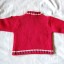 Czerwony gruby sweterek 62cm