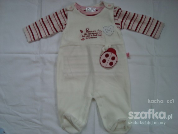 Komplet welurowe śpioszki 4x śliczne bluzeczki 62