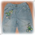 Jeansowe spodenki z kolorową aplikacją r 80