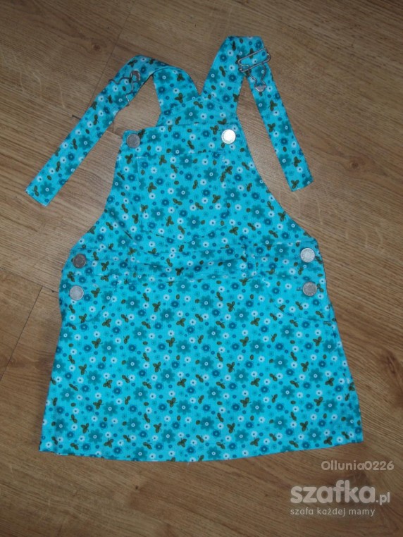 Nowa sukienka na szelkach w kwiatki 98