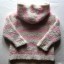 Sweterek różowo biały