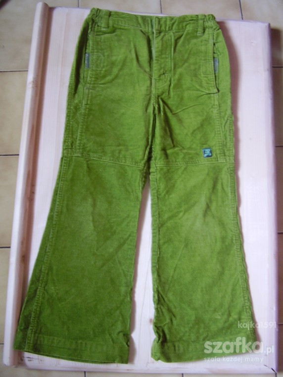 spodnie zielone sztruksy dziewczynka 128