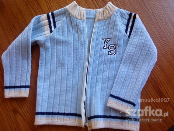Sweterek niebiesko kremowy na 5 lub 6 lat
