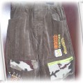 brązowe sztruksowe spodnie z dodatkami moro