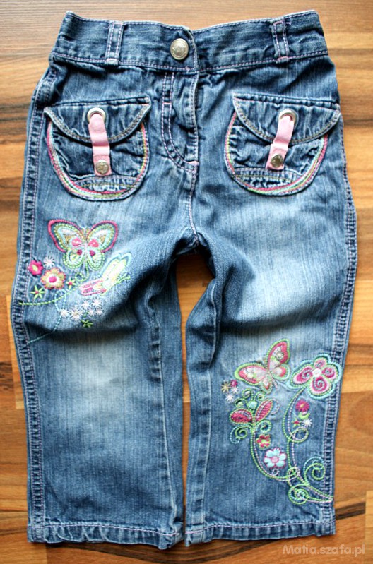 Jeansowe spodnie z haftem