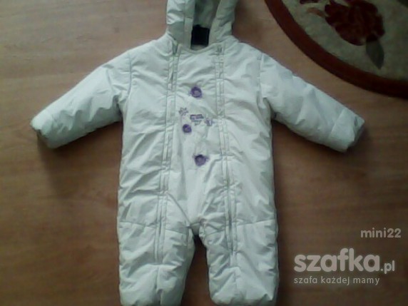 Biały zimowy kombinezon rozm 80