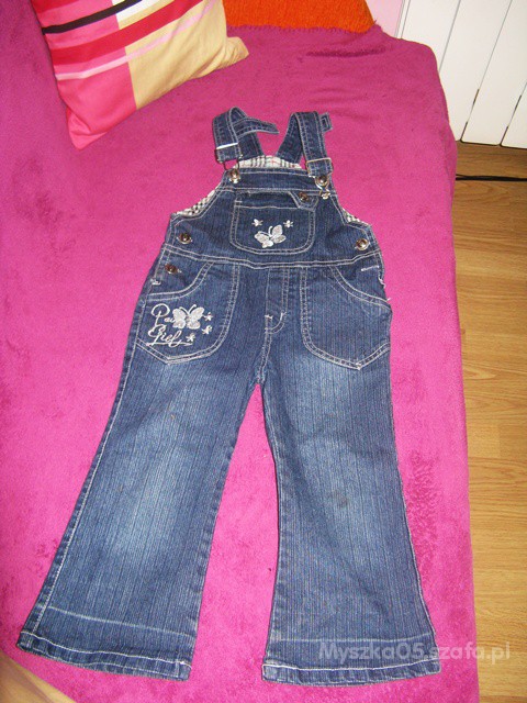 Spodnie ogrodniczki z motylkami