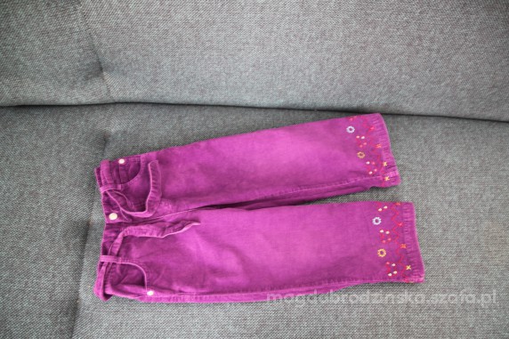 fioletowe spodnie z motylkami