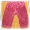 spodnie welurowe dziewczęce malinowe rozmiar 74