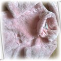 Różowy płaszczyk futerko z czapeczką