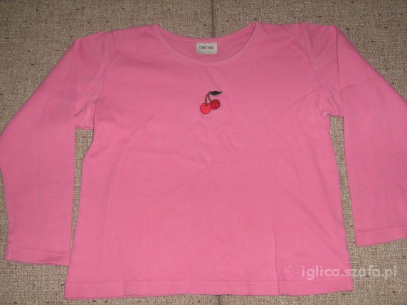 Różowa bluzka z długim rękawem z wisienką 110
