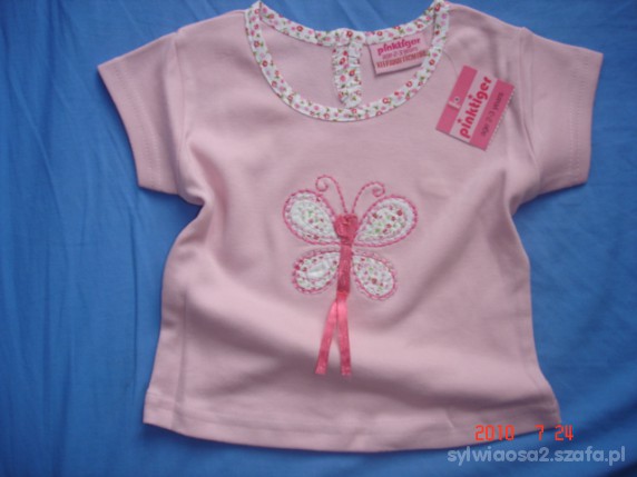 Bluzka PINKTIGER różowa z motylkiem 2 3l 98cm