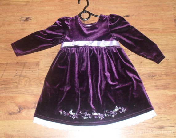 Super suknia wizytowa fiolet 2 3 latka