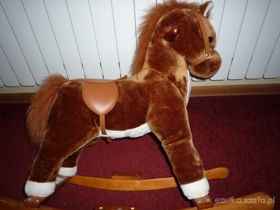 koń na biegunach rży i słychac galop