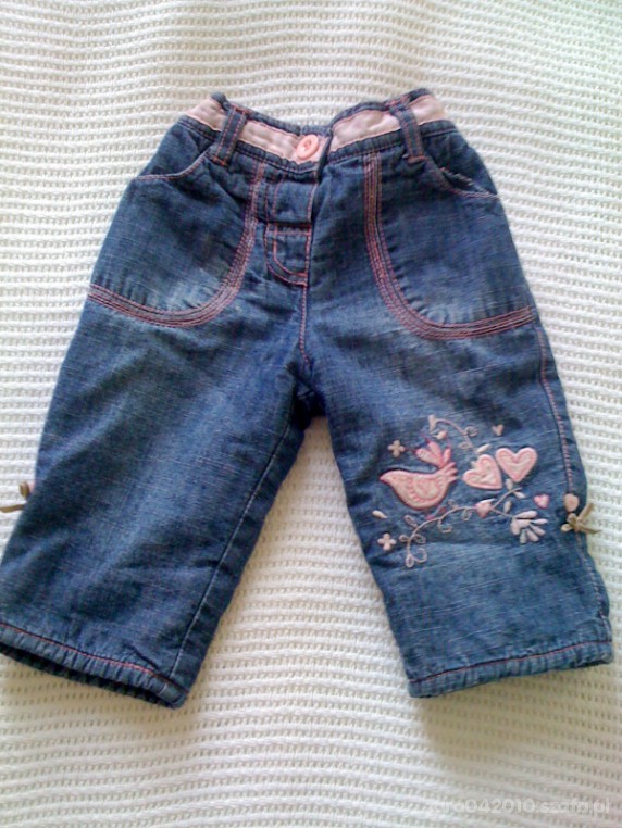 Jeansy na polarku MATALAN 68cm BLIZNIACZKI