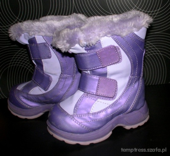 KOZACZKI ŚNIEGOWCE mega ciepłe futerko FIOLET