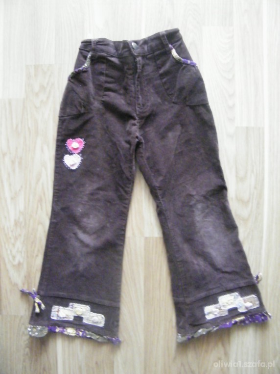 Spodnie sztruksowe fioletowe