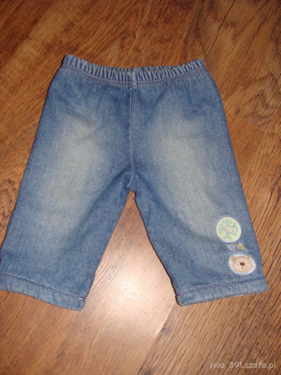 spodenki spodnie na polarze 3 6m 62 68 jeansy