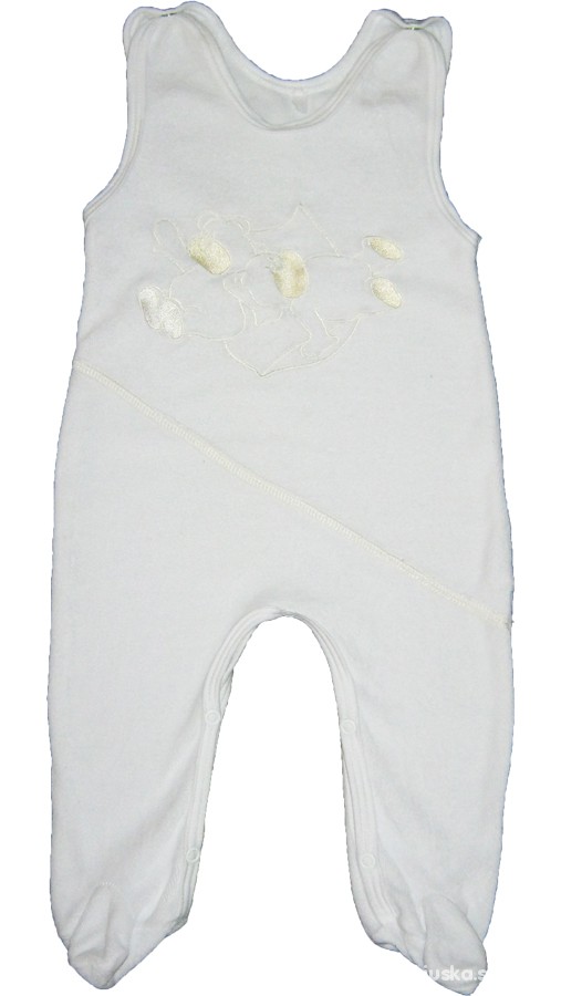 Białe welurowe śpioszki