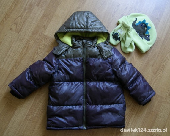 Zimowa kurtka i gratis czapka i rękawiczki 3 4lat