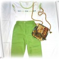 Rybaczki spodnie zielone dla dziewczynki