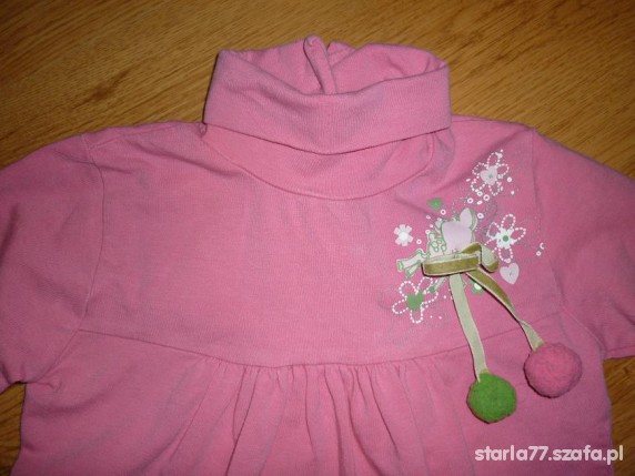 Golf różowy bluzeczka 98 pompony