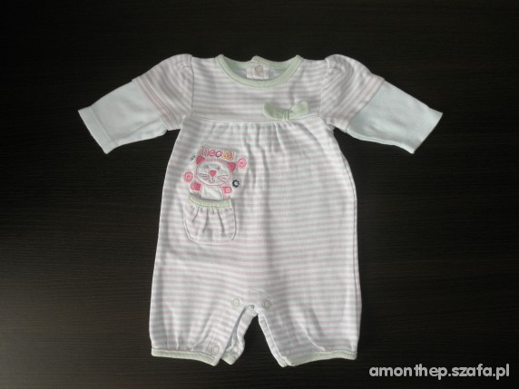 Rampersik w paski z długim rękawem