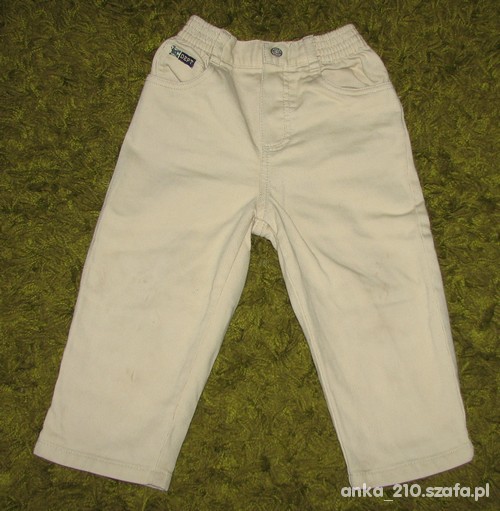 Białe spodnie z cienkiego sztruksu na 2 do 3 lat