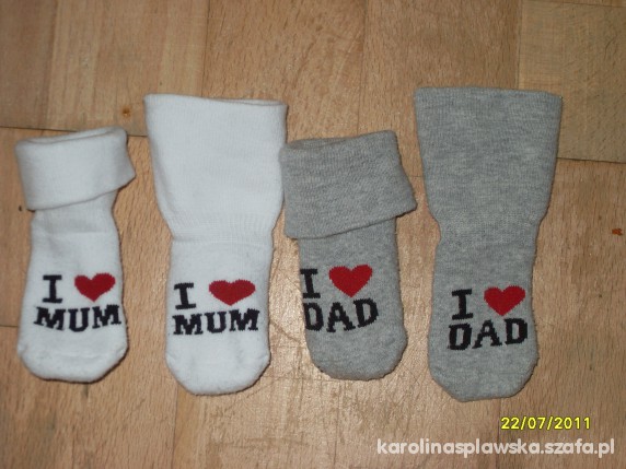 2x skarpetki I LOVE MUMI LOVE DAD