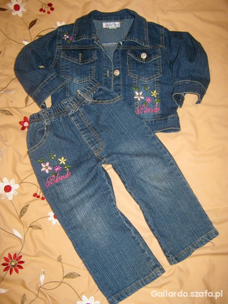 Komplet jeansowy Blue Moon spodnie i kurteczka