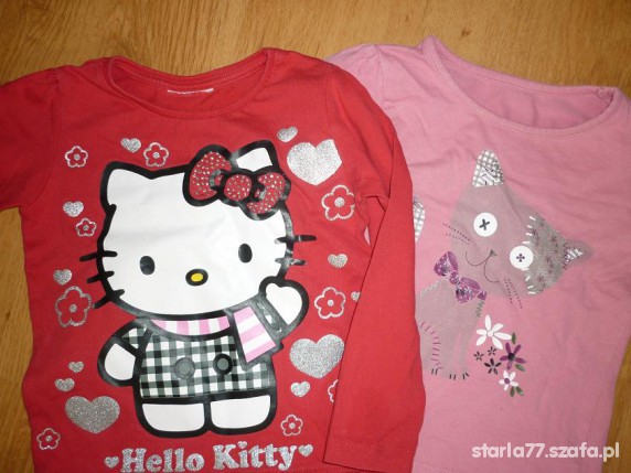 Hello Kitty i kotek bluzeczki 92 98