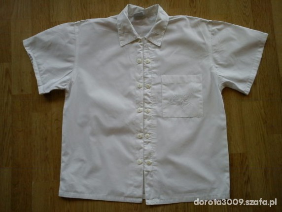 biała koszulowa bluzka krótki rękaw M