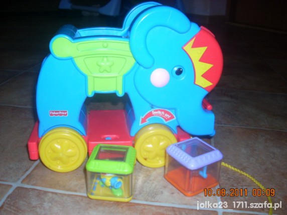 SŁON DUŻY FISHER PRICE Z KLOCKAMI SENSORYCZNYMI