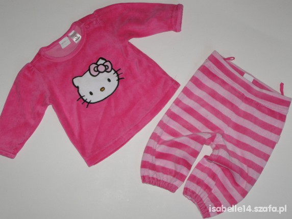 62 68 HM DRES HELLO KITTY WELUROWY RÓŻOWY