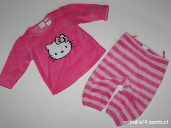 62 68 HM DRES HELLO KITTY WELUROWY RÓŻOWY