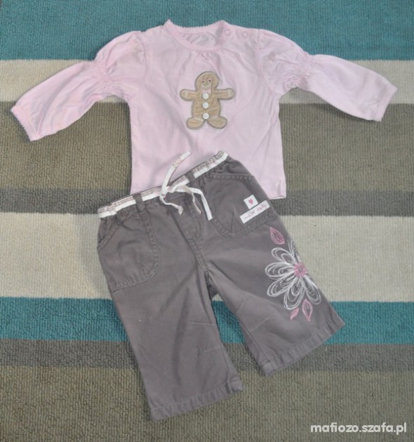 62 NEXT spodenki w kwiaty CU i bluzeczka z bufkami