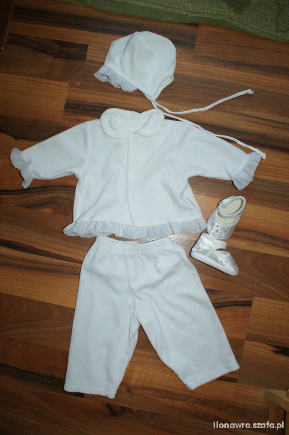 WYPRZEDAŻ Zestaw na Chrzest 62 do 68 z butcikami