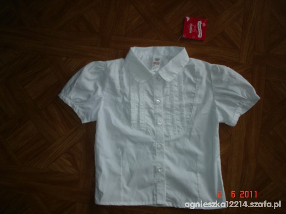 adams nowa biala bluzka koszula dziewczeca 110