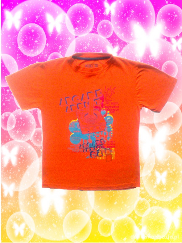 Pomarańczowy T Shirt dla chłopca od Rebel 140 cm