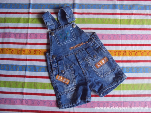 jeansowe krotkie ogrodniczki na 9 12 miesiecy