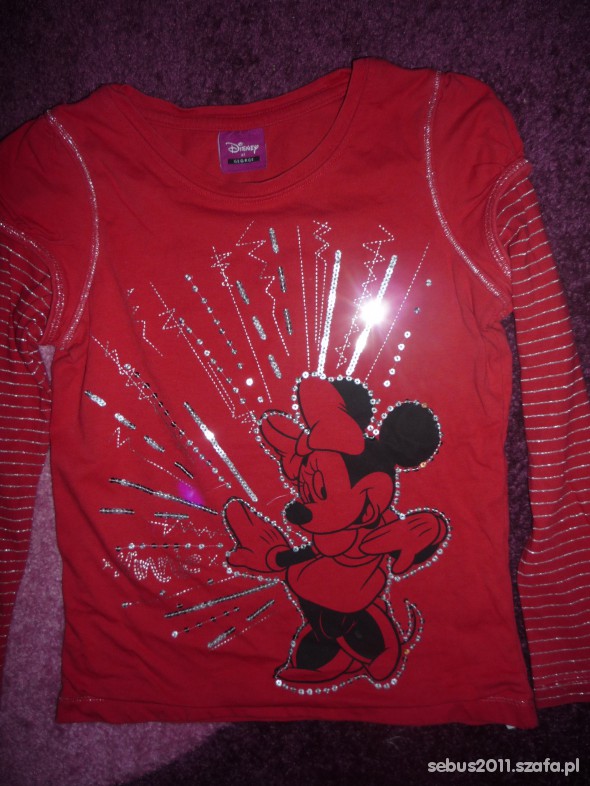 BLUZKA Z MYSZK MIKI CEKINY 5 6 LAT