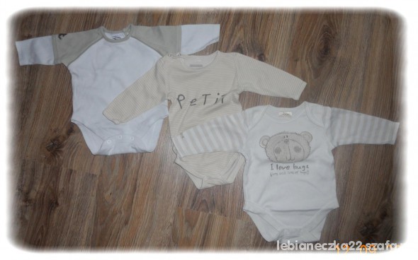 3 sztuki fajne body długi rękaw TANIO 0 do 3