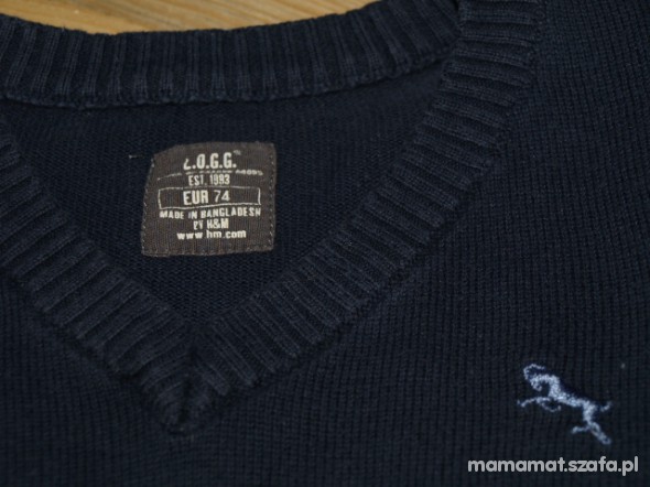 Granatowy sweterek dla chłopca H&M r 74 80