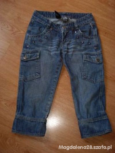 spodnie jeans długości 3 4 rozm 146